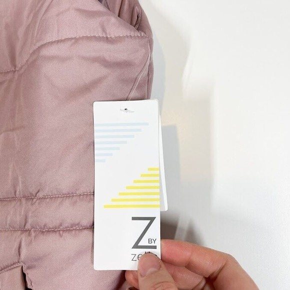 Z By Zella Girl Quilted Puffer Vest Kids Full Zip Mock Neck Jacket Large NWT - Picture 3 of 10